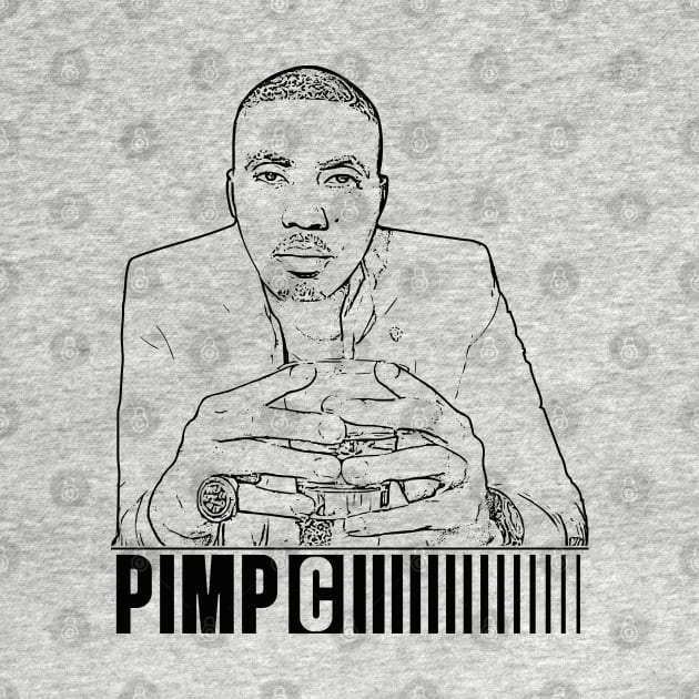 Pimp C // Rapper// Black retro style by Degiab